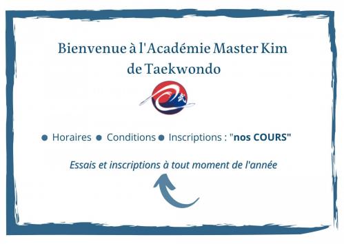 Bienvenue a l academie master kim de taekwondo carte postale 110 78 041 mm carte postale 250 177 365 mm