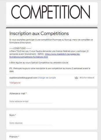 Capture formulaire inscritpion aux competitions